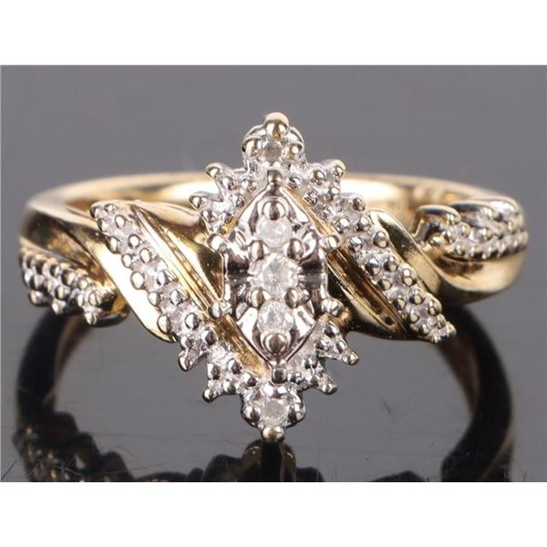 LADIES DIAMOND 10K YELLOW GOLD RING
