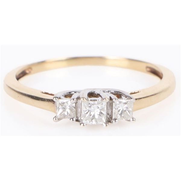 0.24 CTW. DIAMOND 10 KT. YLW GOLD RING
