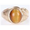 Image 1 : 10K YELLOW GOLD TIGER'S EYE LADIES RING