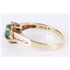 Image 2 : 10K YELLOW GOLD DIAMOND EMERALD LADIES RING