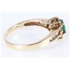 Image 3 : 10K YELLOW GOLD DIAMOND EMERALD LADIES RING