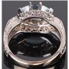 Image 3 : 14K WHITE GOLD AQUAMARINE & DIAMOND LADIES RING