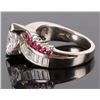Image 2 : 14K WHITE GOLD EGL 0.74CT SI1 DIAMOND RUBY RING