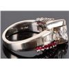 Image 4 : 14K WHITE GOLD EGL 0.74CT SI1 DIAMOND RUBY RING