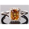 Image 1 : 4 X 6MM CITRINE & 0.2CTW. MOISSANITE 14K GOLD RING