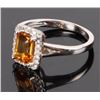 Image 3 : 4 X 6MM CITRINE & 0.2CTW. MOISSANITE 14K GOLD RING