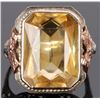 Image 1 : 17 X 12MM CITRINE 14KT. WHITE GOLD ART DECO RING