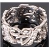 Image 3 : 14K WHITE GOLD DIAMOND FILIGREE LADIES RING