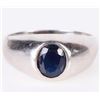 Image 1 : 14K WHITE GOLD DEEP BLUE SAPPHIRE MEN'S RING