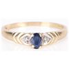 Image 1 : 14K YELLOW GOLD DIAMOND SAPPHIRE LADIES RING