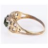 Image 2 : 14K YELLOW GOLD VINTAGE GREEN GLASS LADIES RING
