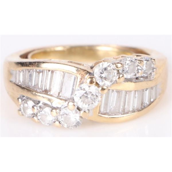 14K YELLOW GOLD DIAMOND LADIES RING