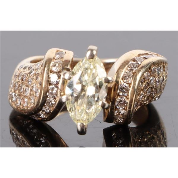 1.25 CT. MARQUIS DIAMOND 14K YLW GOLD RING