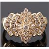Image 1 : DIAMOND CLUSTER 14K YELLOW GOLD LADIES RING