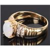Image 3 : LADIES OPAL & DIAMOND 14K YELLOW GOLD RING