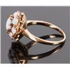 Image 2 : 14K YELLOW GOLD WHITE OPAL LADIES FLORAL RING