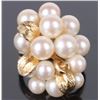 Image 1 : LARGE PEARL CLUSTER 14K YELLOW GOLD LADIES RING