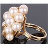 Image 2 : LARGE PEARL CLUSTER 14K YELLOW GOLD LADIES RING