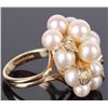 Image 3 : LARGE PEARL CLUSTER 14K YELLOW GOLD LADIES RING