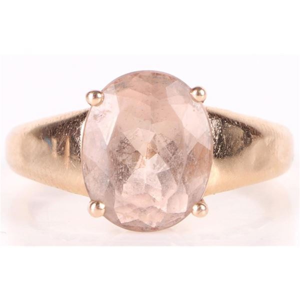 14K ROSE GOLD ROSE QUARTZ LADIES RING