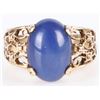 Image 1 : 14K YELLOW GOLD STAR SAPPHIRE FILIGREE UNISEX RING