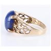 Image 2 : 14K YELLOW GOLD STAR SAPPHIRE FILIGREE UNISEX RING