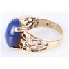 Image 3 : 14K YELLOW GOLD STAR SAPPHIRE FILIGREE UNISEX RING