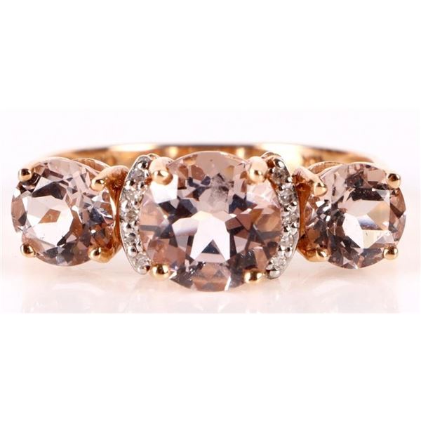 3.0CTW MORGANITE 14K YELLOW GOLD LADIES RING