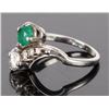 Image 2 : 18K WHITE GOLD NATURAL DIAMOND EMERALD LADIES RING