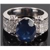 Image 1 : 3.2CT SAPPHIRE 1.8CTW DIAMOND 18K WHITE GOLD RING