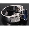 Image 2 : 3.2CT SAPPHIRE 1.8CTW DIAMOND 18K WHITE GOLD RING
