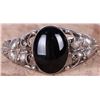Image 1 : ANTIQUE STERLING SILVER ONYX CUFF BRACELET