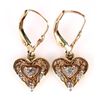 Image 1 : 10K YELLOW GOLD HEART DIAMOND LADIES EARRINGS