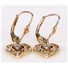 Image 2 : 10K YELLOW GOLD HEART DIAMOND LADIES EARRINGS