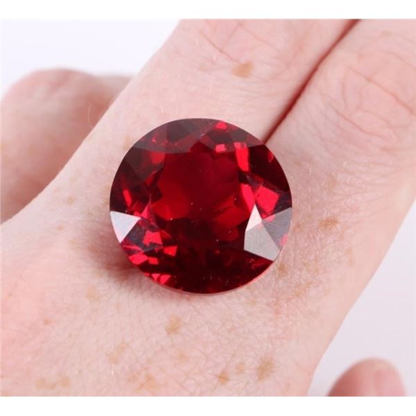 43.35CT LOOSE ROUND CUT RED RUBY