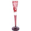 Image 1 : 22" TALL BOHEMIAN RUBY RED ETCHED TRUMPET VASE