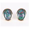 Image 2 : 14K YELLOW GOLD MOSAIC OPAL MATCHING SET