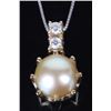 Image 2 : 14K YELLOW GOLD DIAMOND PEARL LADIES NECKLACE