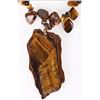 Image 1 : CHUNKY BEADED TIGER'S EYE LADIES NECKLACE