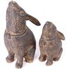 Image 2 : VINTAGE CAST IRON SARREID MOON GAZING BUNNIES -(2)