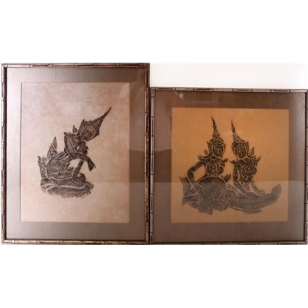 ORIGINAL HINDU DEITY CHARCOAL ON CLOTH ARTWORKS