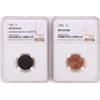 Image 1 : 1904 & 1992 1 CENT PENNIES LINCOLN & INDIAN HEAD