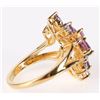 Image 2 : STERLING AMETHYST CLUSTER FLORAL LADIES RING