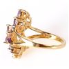 Image 3 : STERLING AMETHYST CLUSTER FLORAL LADIES RING