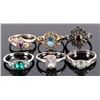 Image 2 : STERLING SILVER GEMSTONE LADIES RINGS - LOT OF 6