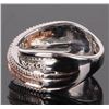 Image 2 : DIAMOND STERLING CROSSOVER RING W/ 10KT. GOLD ACC.