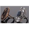 Image 2 : ORNATE STERLING SILVER BLUE STONE RING PAIR
