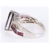 Image 2 : SPINEL, GARNET & TOPAZ STERLING SILVER LADIES RING