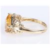 Image 2 : 10K YELLOW GOLD SQUARE CITRINE LADIES RING