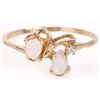 Image 1 : 14K YELLOW GOLD OPAL DIAMOND LADIES RING
